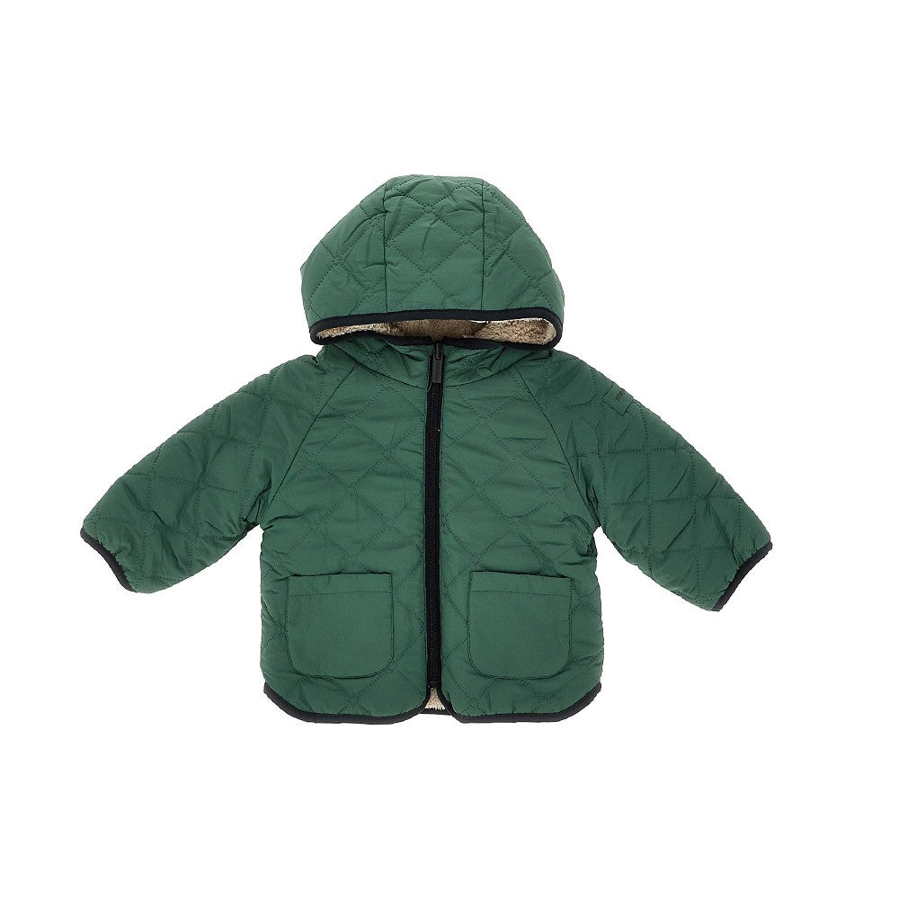 Faux fur and nylon reversible jacket