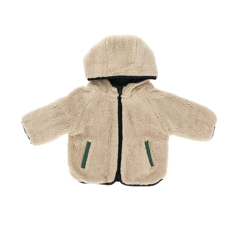 Faux fur and nylon reversible jacket