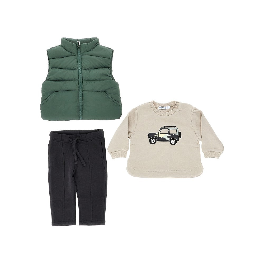 Set tre pezzi con gilet imbottito