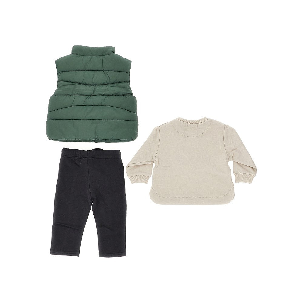 Set tre pezzi con gilet imbottito
