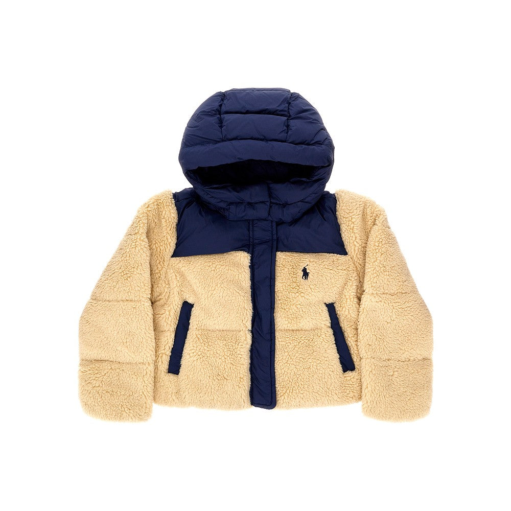 Piumino in nylon e montone sintetico