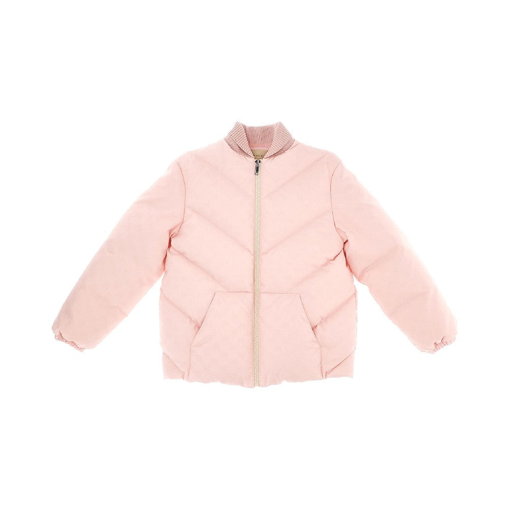 Piumino in nylon jacquard GG