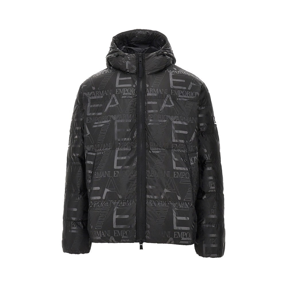 All-over logo print padded jacket