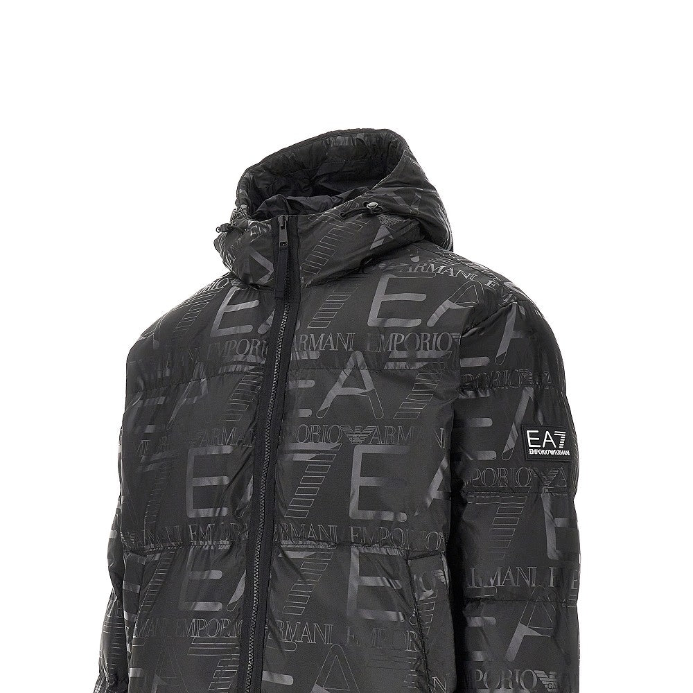 All-over logo print padded jacket