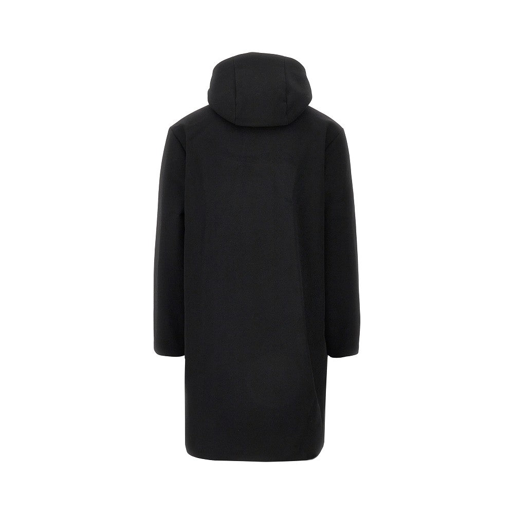 Padded wool-blend hooded parka coat