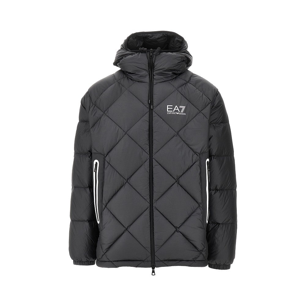 Downjacket with logo print