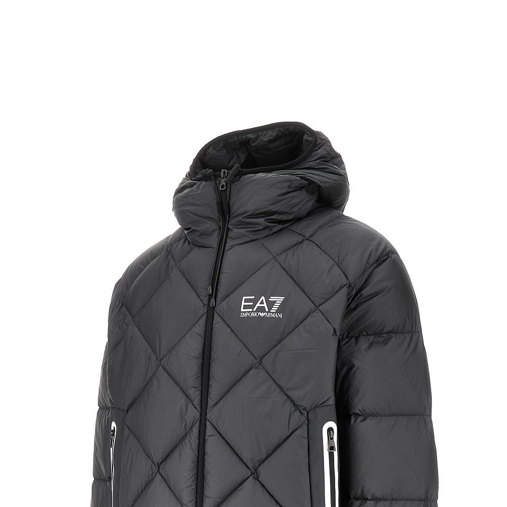 Downjacket with logo print