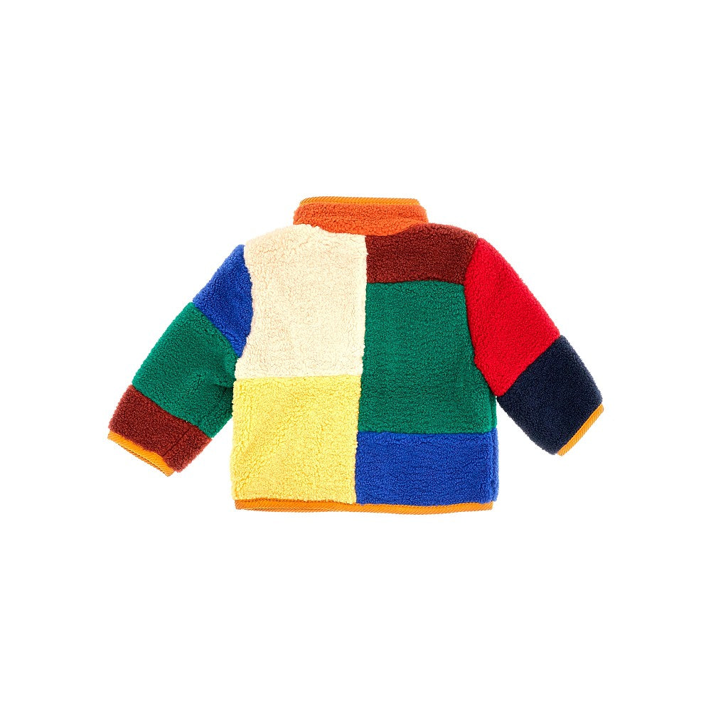Color-block faux shearling jacket
