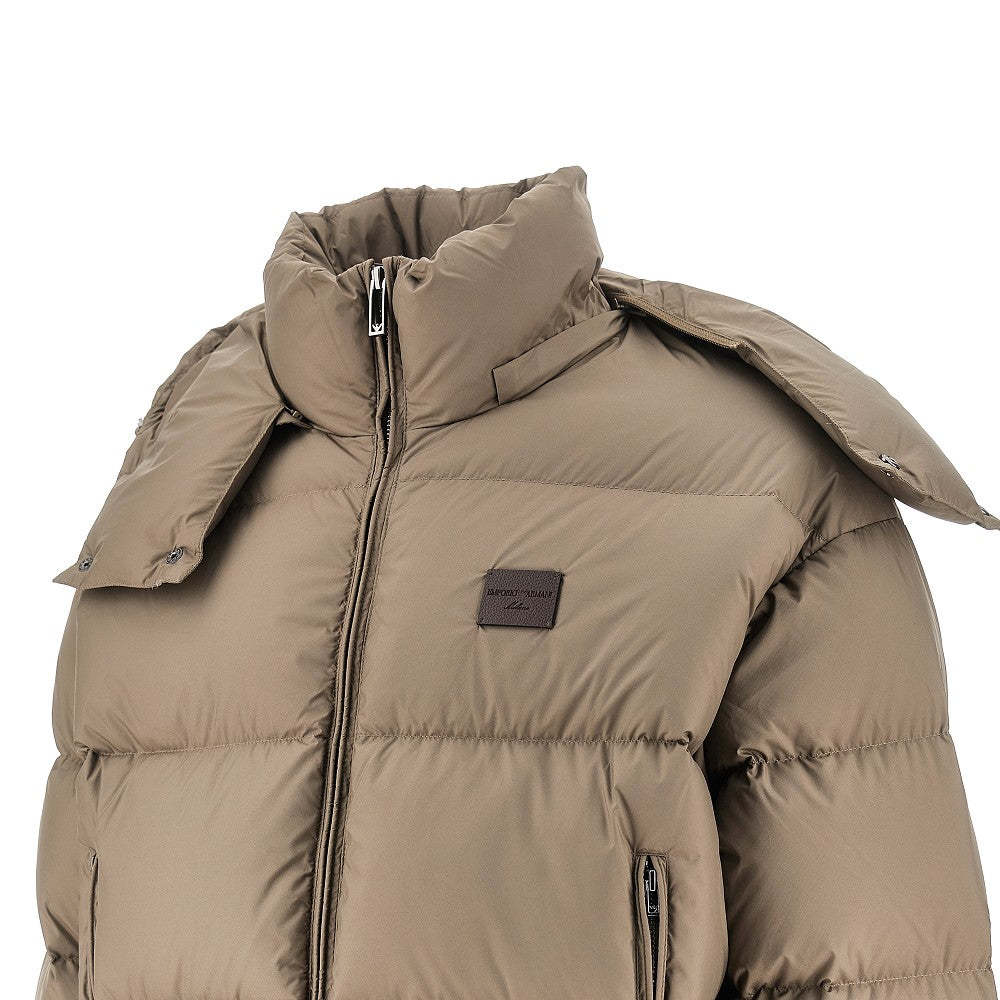 Ripstop nylon quilted downjacket