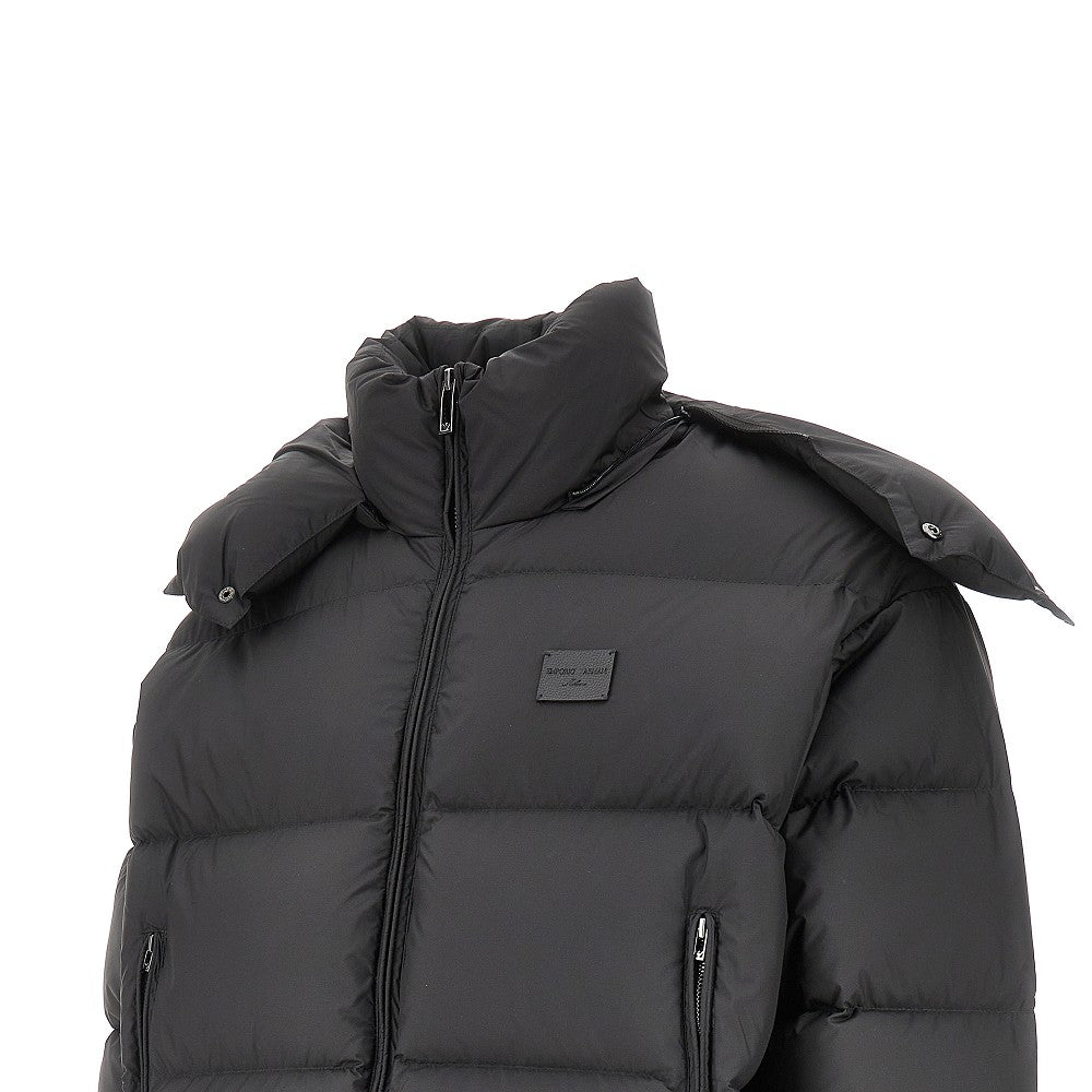 Ripstop nylon quilted downjacket