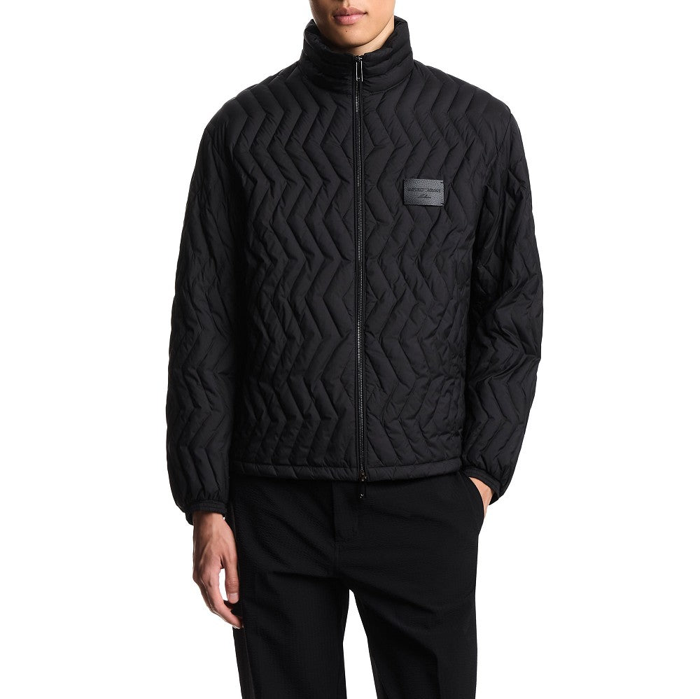 Piumino in nylon con trapuntatura chevron