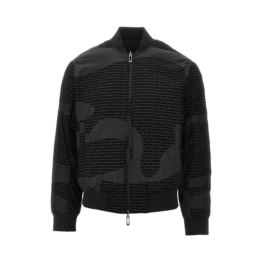 Nylon reversible padded bomber jacket