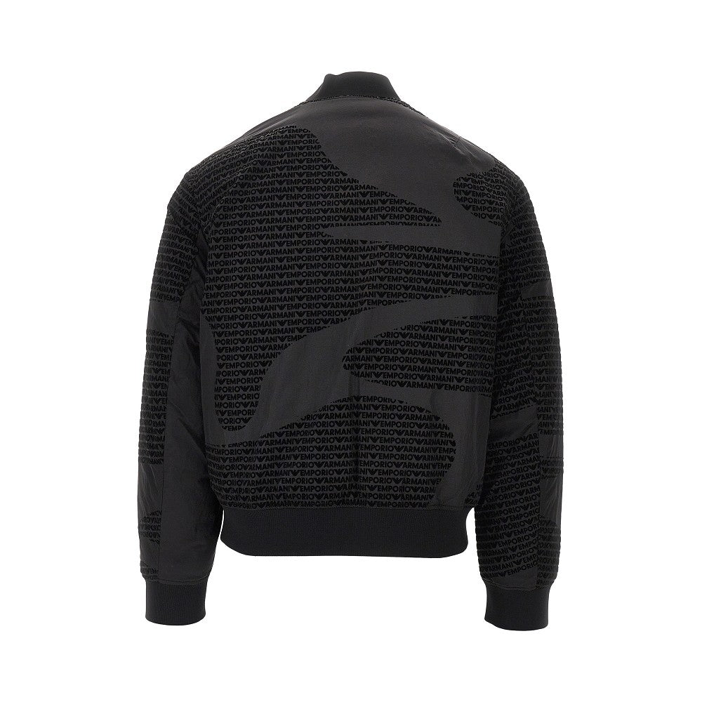 Nylon reversible padded bomber jacket