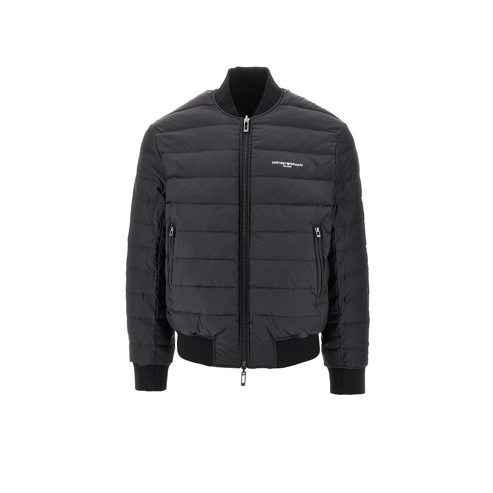 Nylon reversible padded bomber jacket