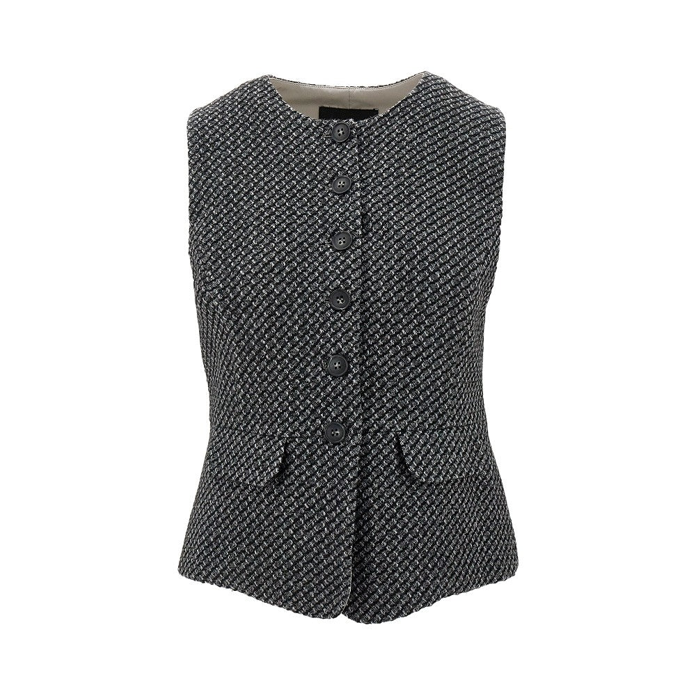 Jacquard wool-blend vest