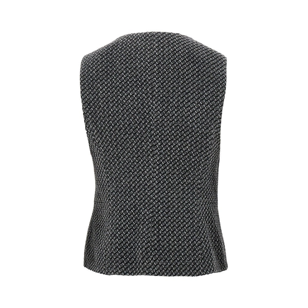 Jacquard wool-blend vest