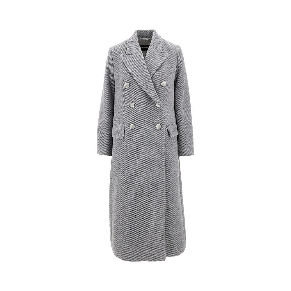 Cappotto doppiopetto in misto lana