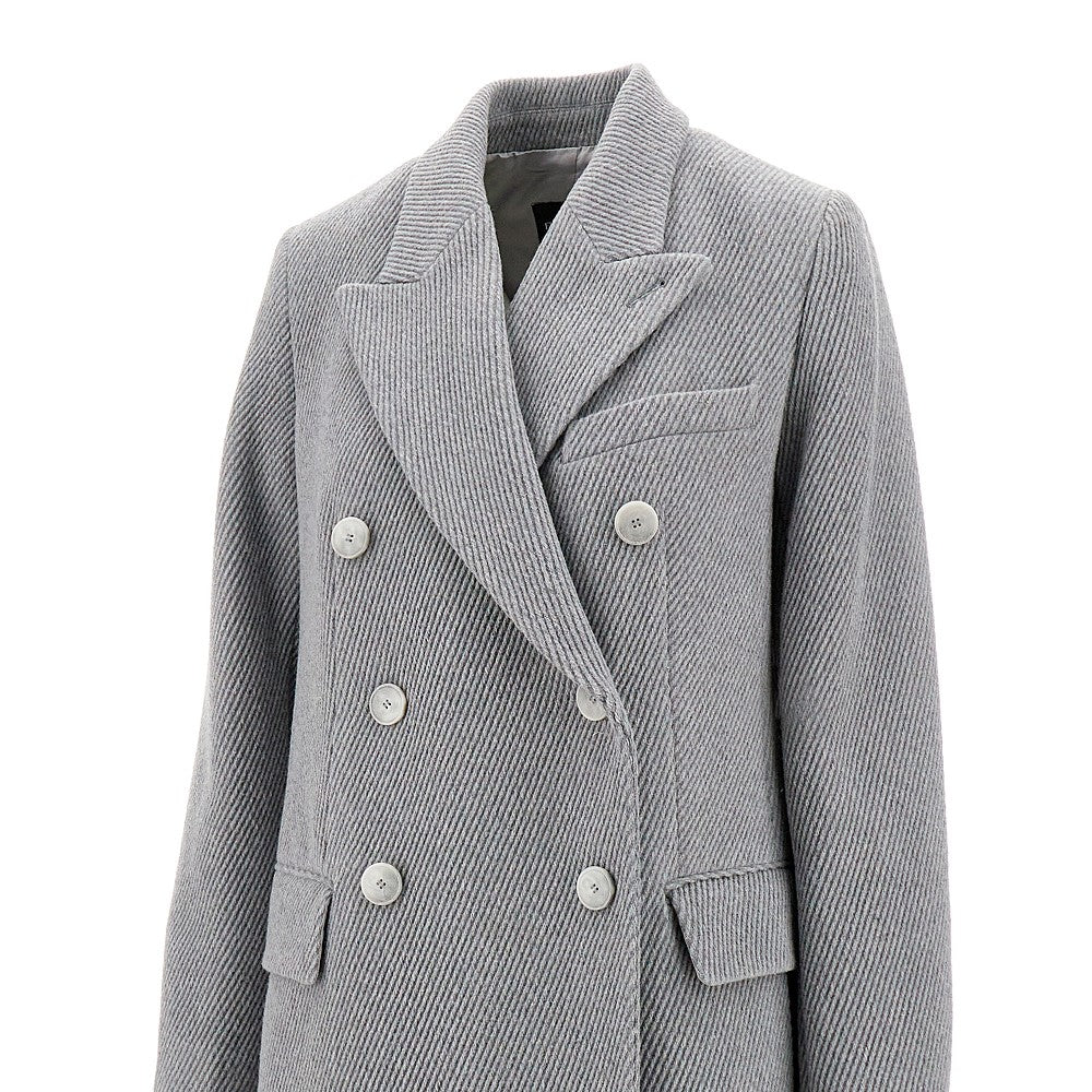 Cappotto doppiopetto in misto lana