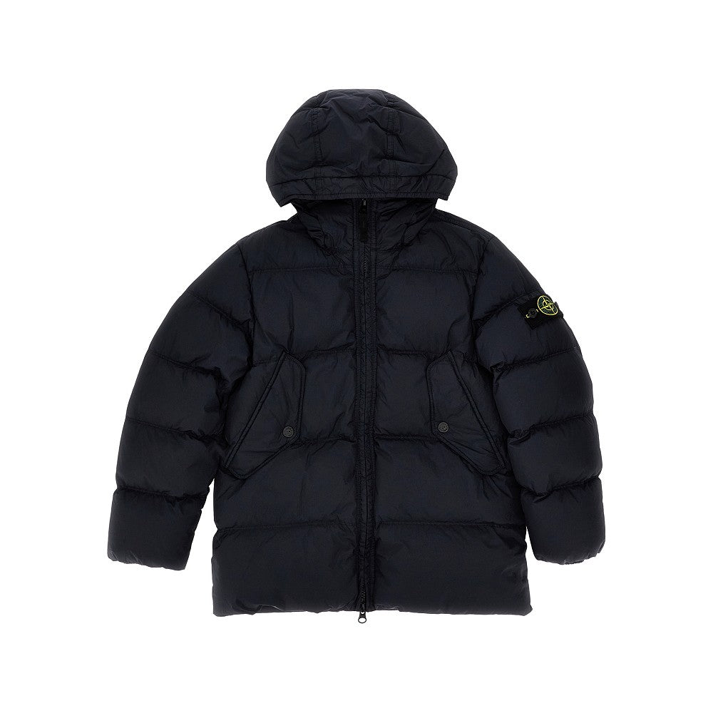 Piumino in nylon riciclato con cappuccio