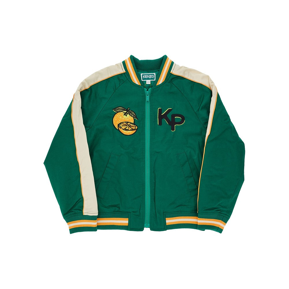 'Fruits Stickers' embroidery padded bomber