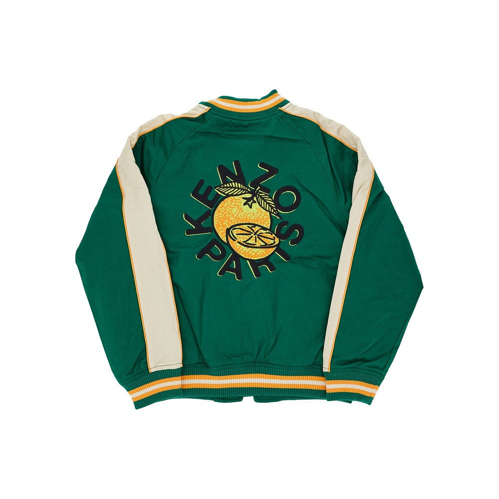 'Fruits Stickers' embroidery padded bomber