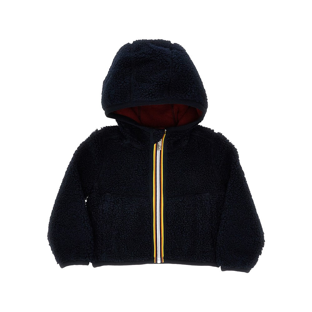 Reversible downjacket in sherpa fabric