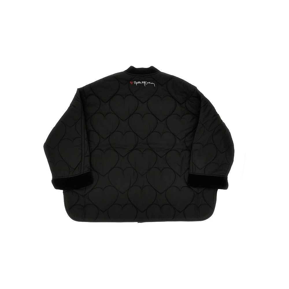 Nylon downjacket with heart quilting