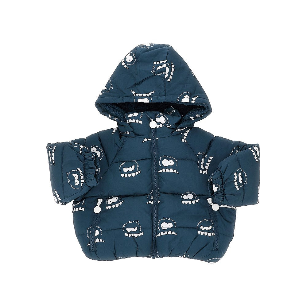 Piumino in nylon con stampa Mostro