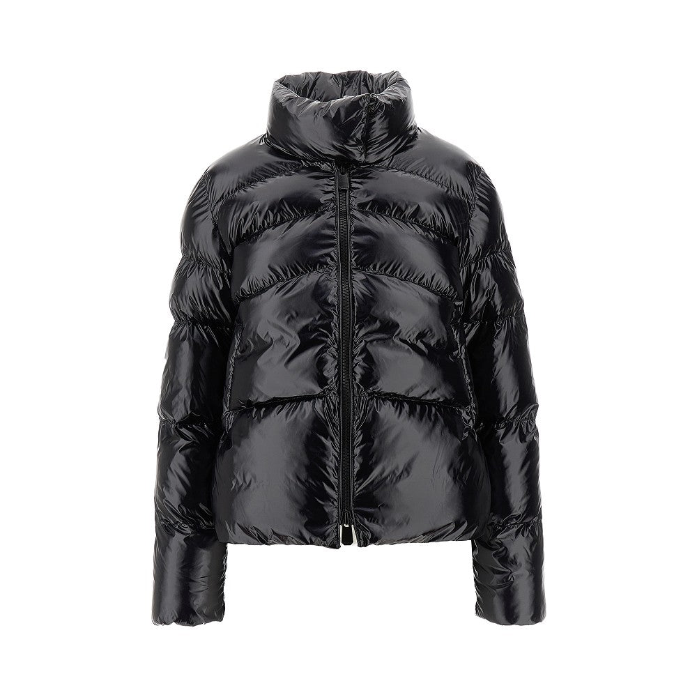 Glossy nylon short down jacket