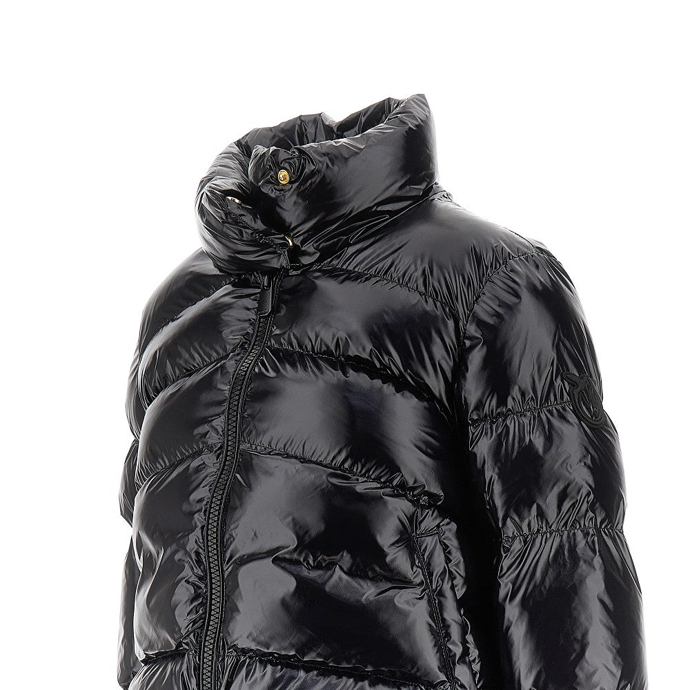 Glossy nylon short down jacket