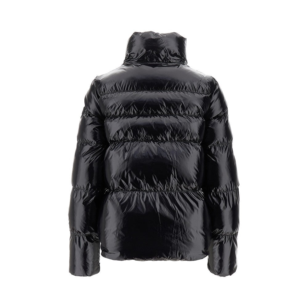Glossy nylon short down jacket