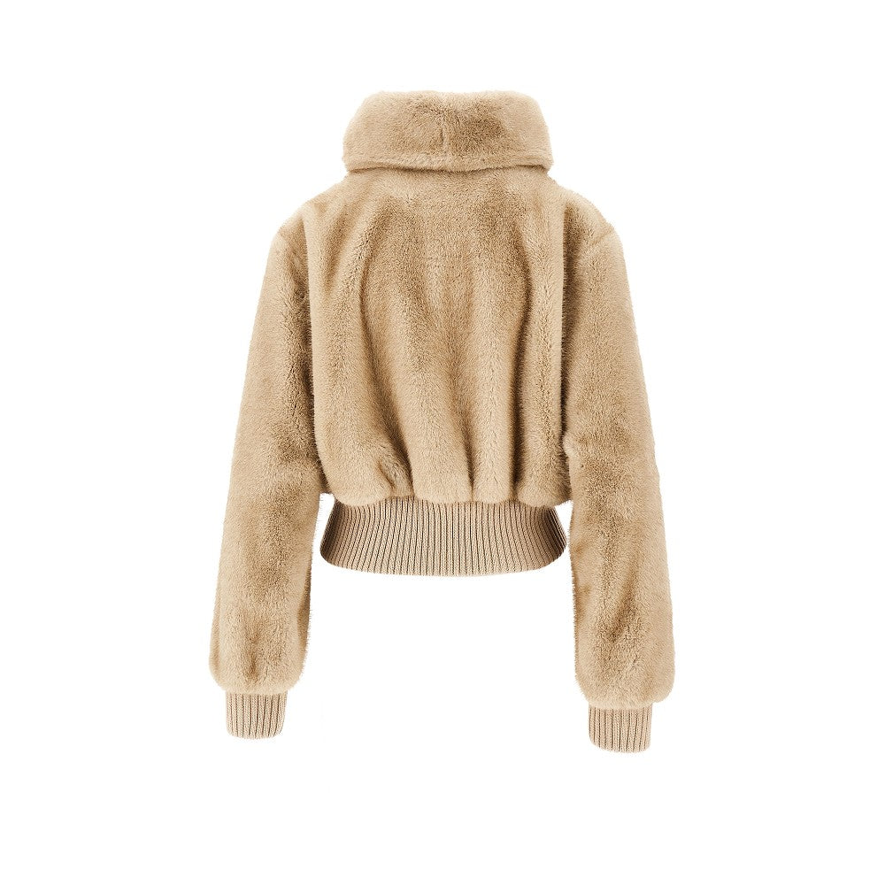 Faux fur bomber jacket