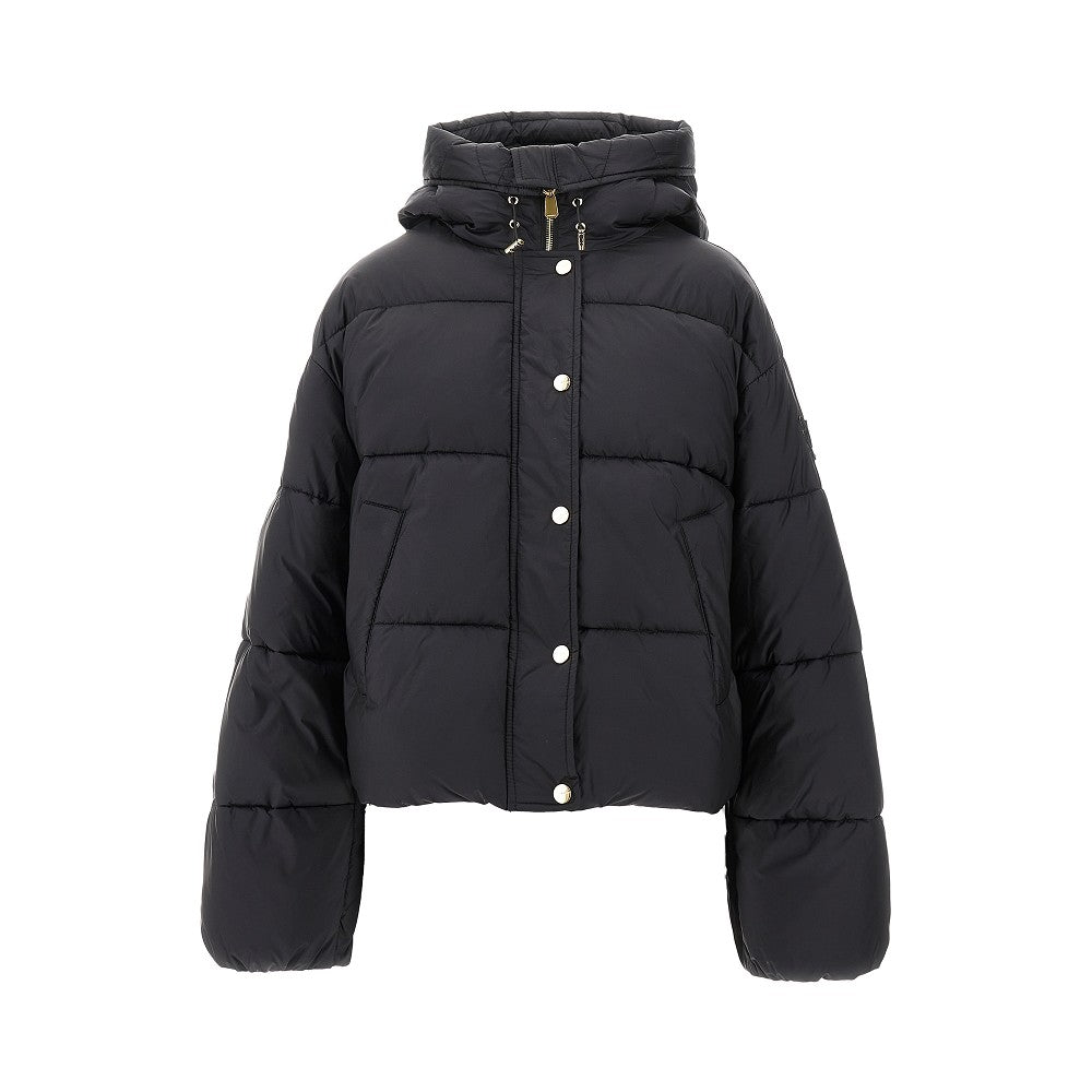 Hooded nylon down jacket