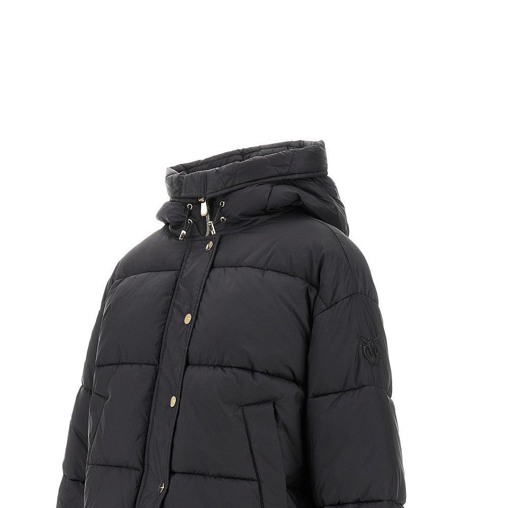 Hooded nylon down jacket
