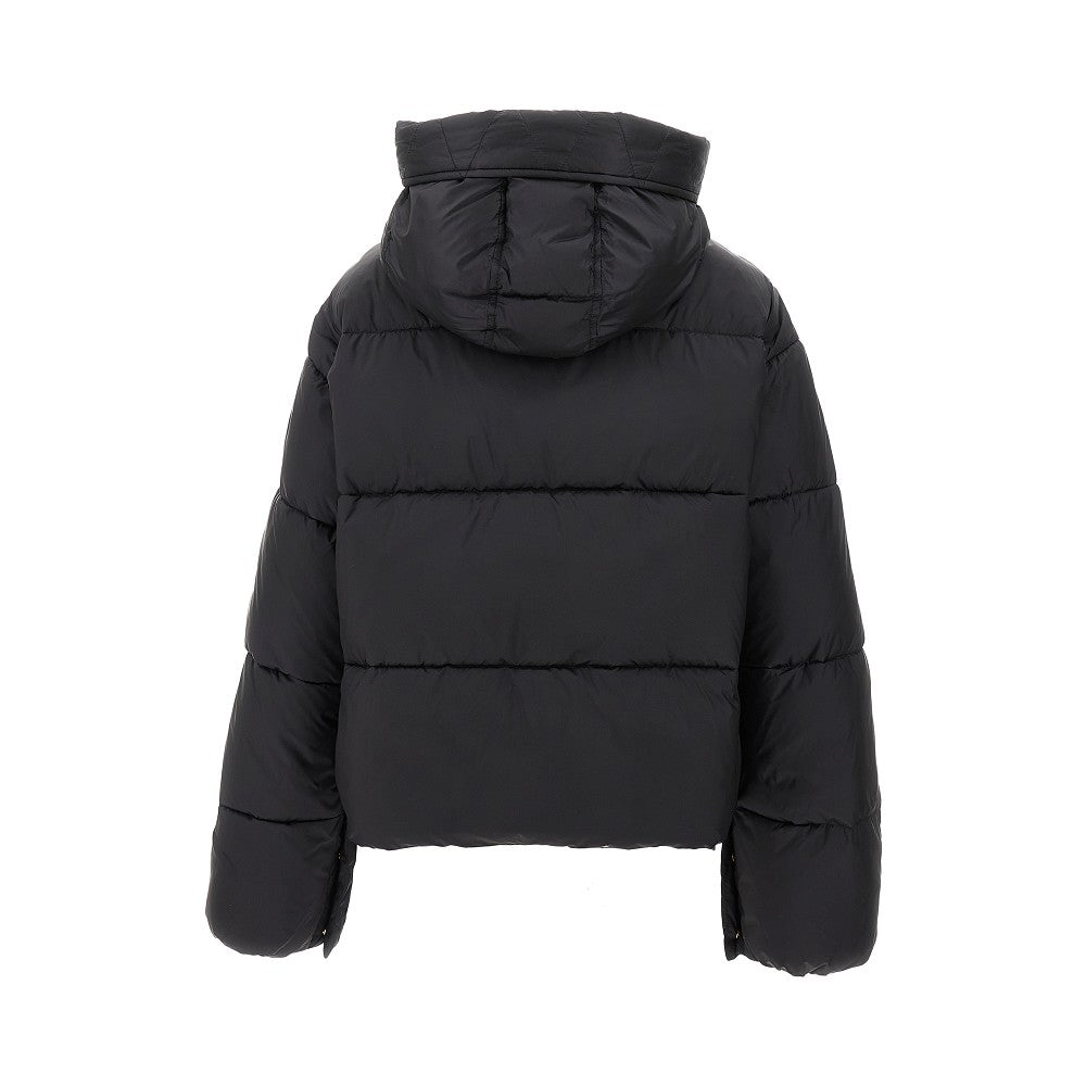 Hooded nylon down jacket