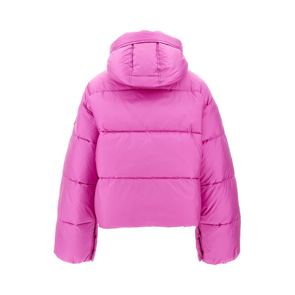 Hooded nylon down jacket