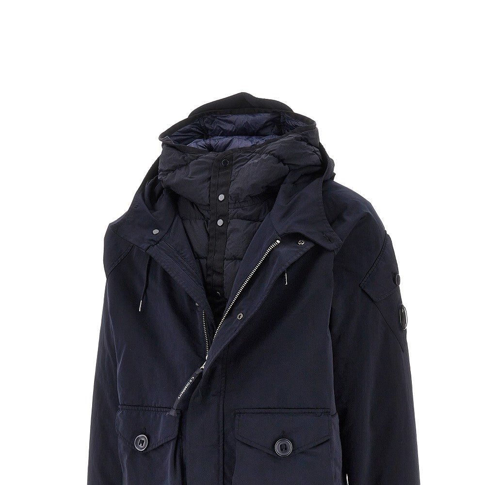 Parka coat with removable padded liner jacket