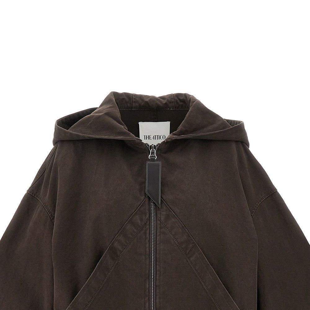 Bomber in gabardine con cappuccio
