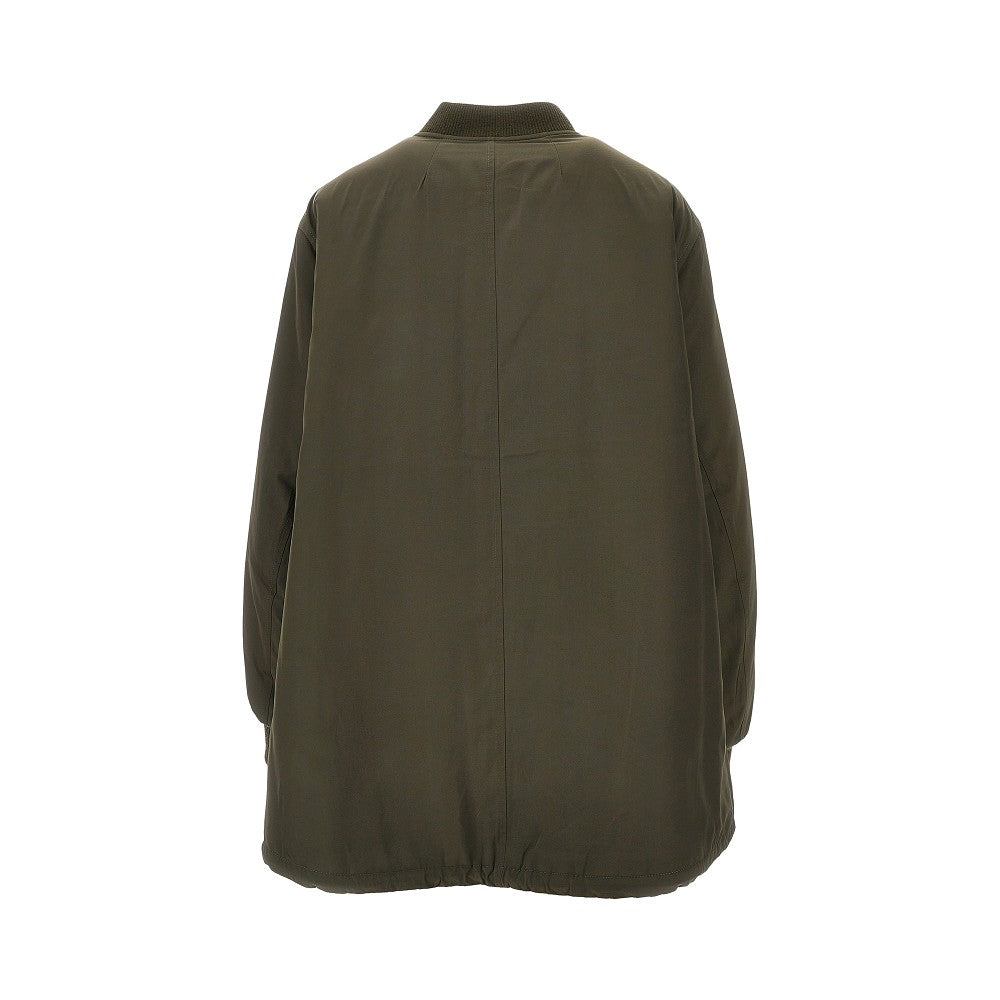 Blouson reversibile in shearling e twill