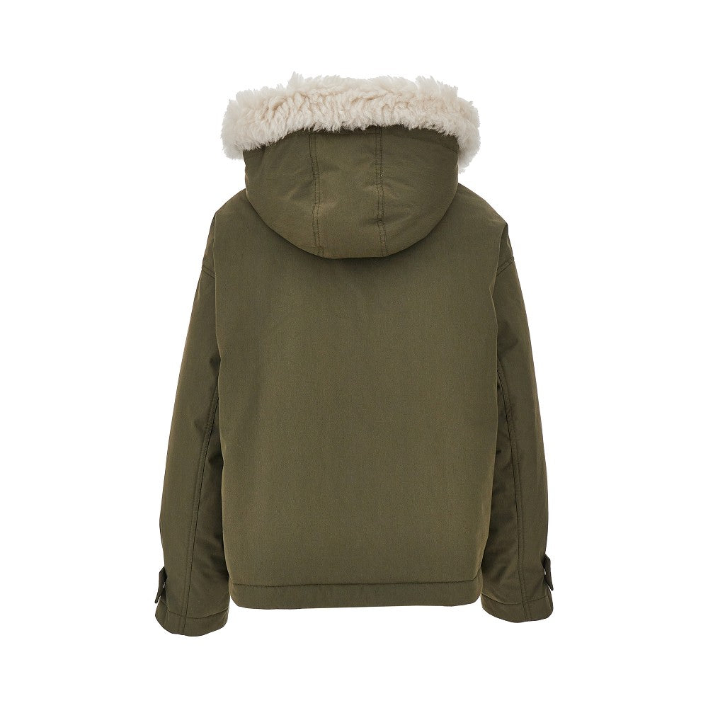Cotton-blend and shearling padded short parka