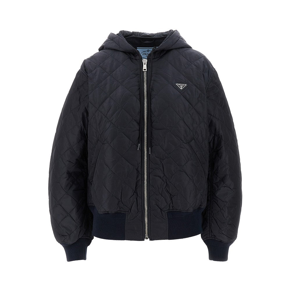 Quilted Re-Nylon hooded blouson jacket