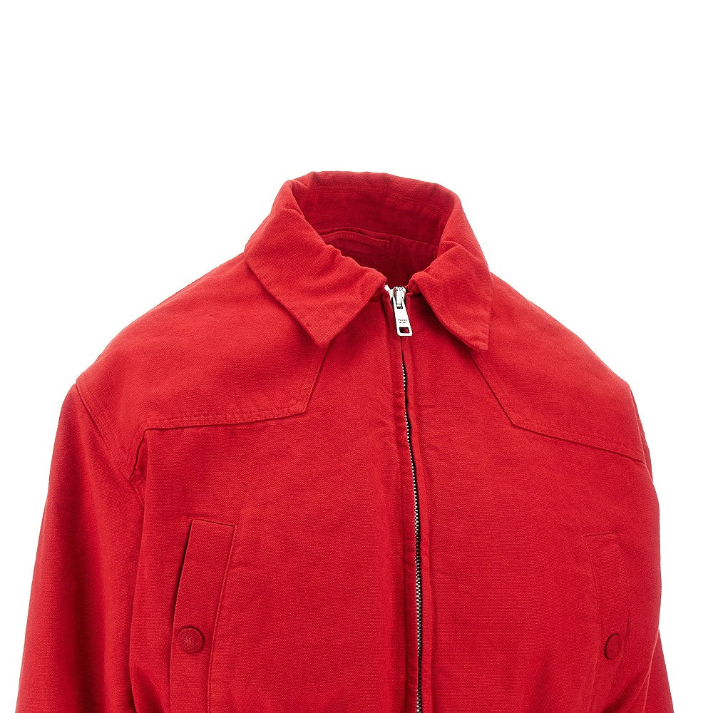 Bomber in canvas con logo cut-out