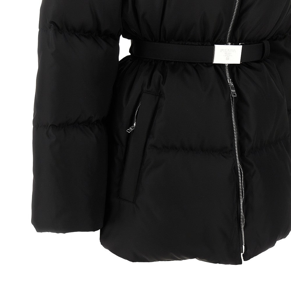 Piumino in Re-Nylon con cintura
