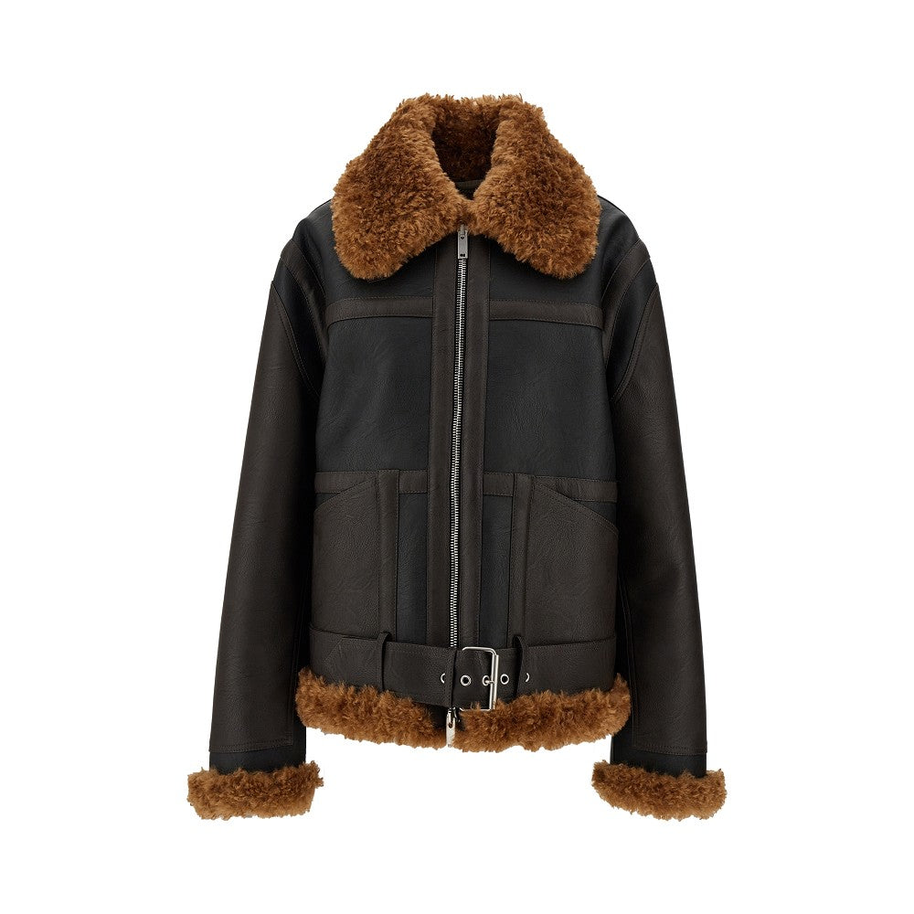 Giacca in pelle vegana e Teddy