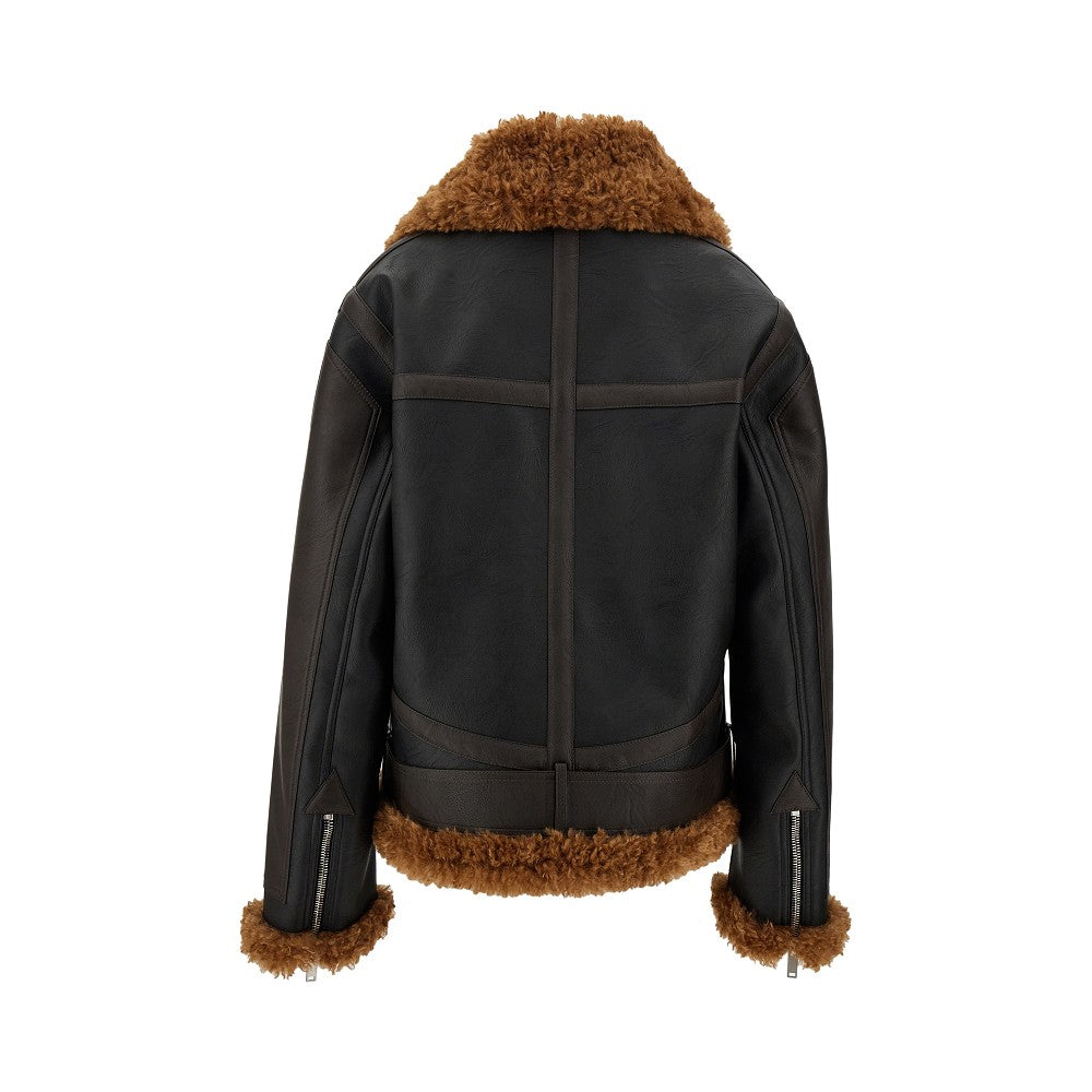Giacca in pelle vegana e Teddy
