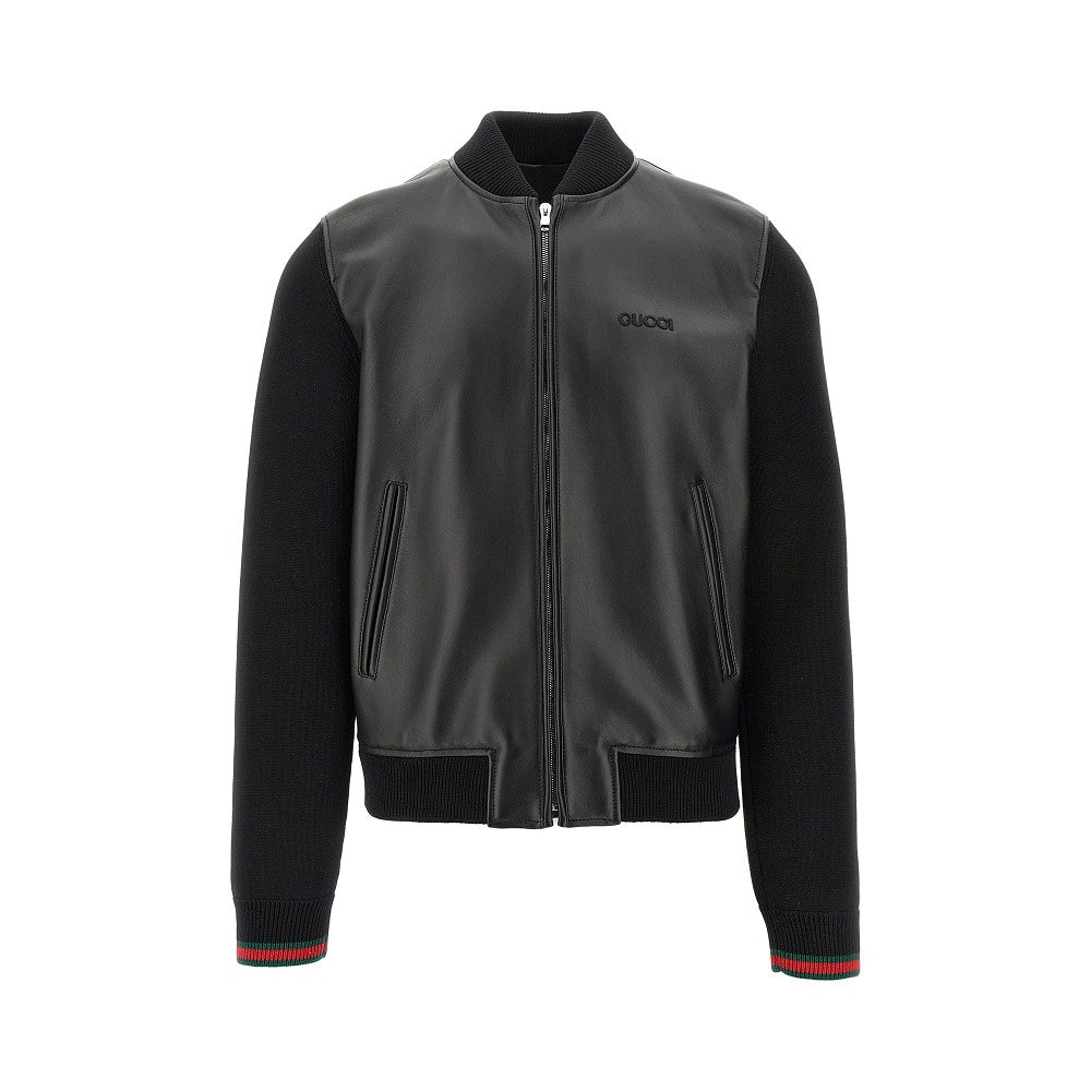 Bomber in nappa e maglia