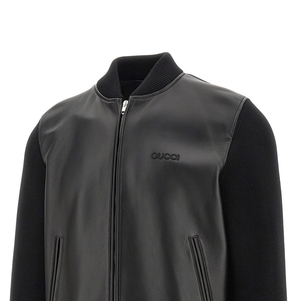Bomber in nappa e maglia