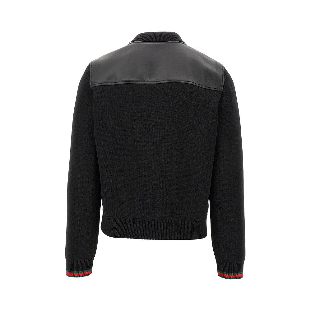 Bomber in nappa e maglia