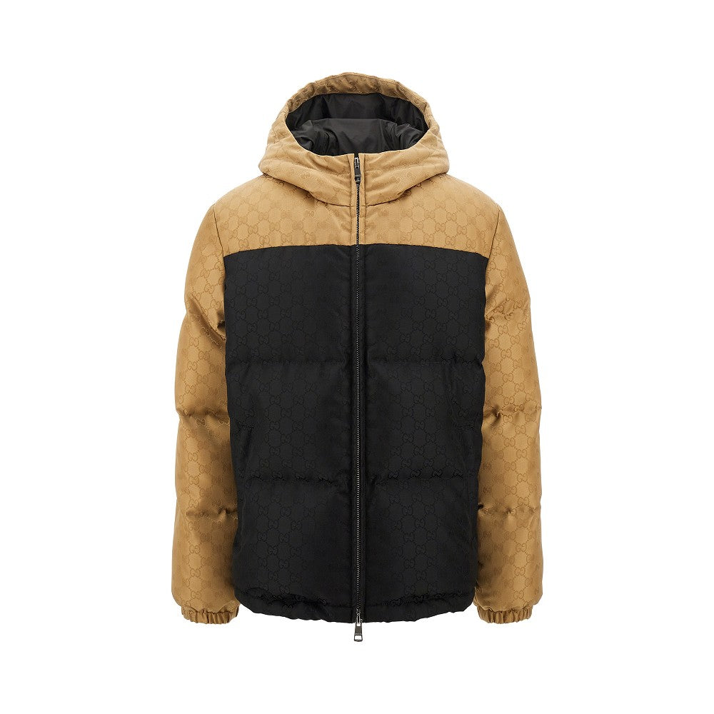 Piumino in nylon jacquard GG
