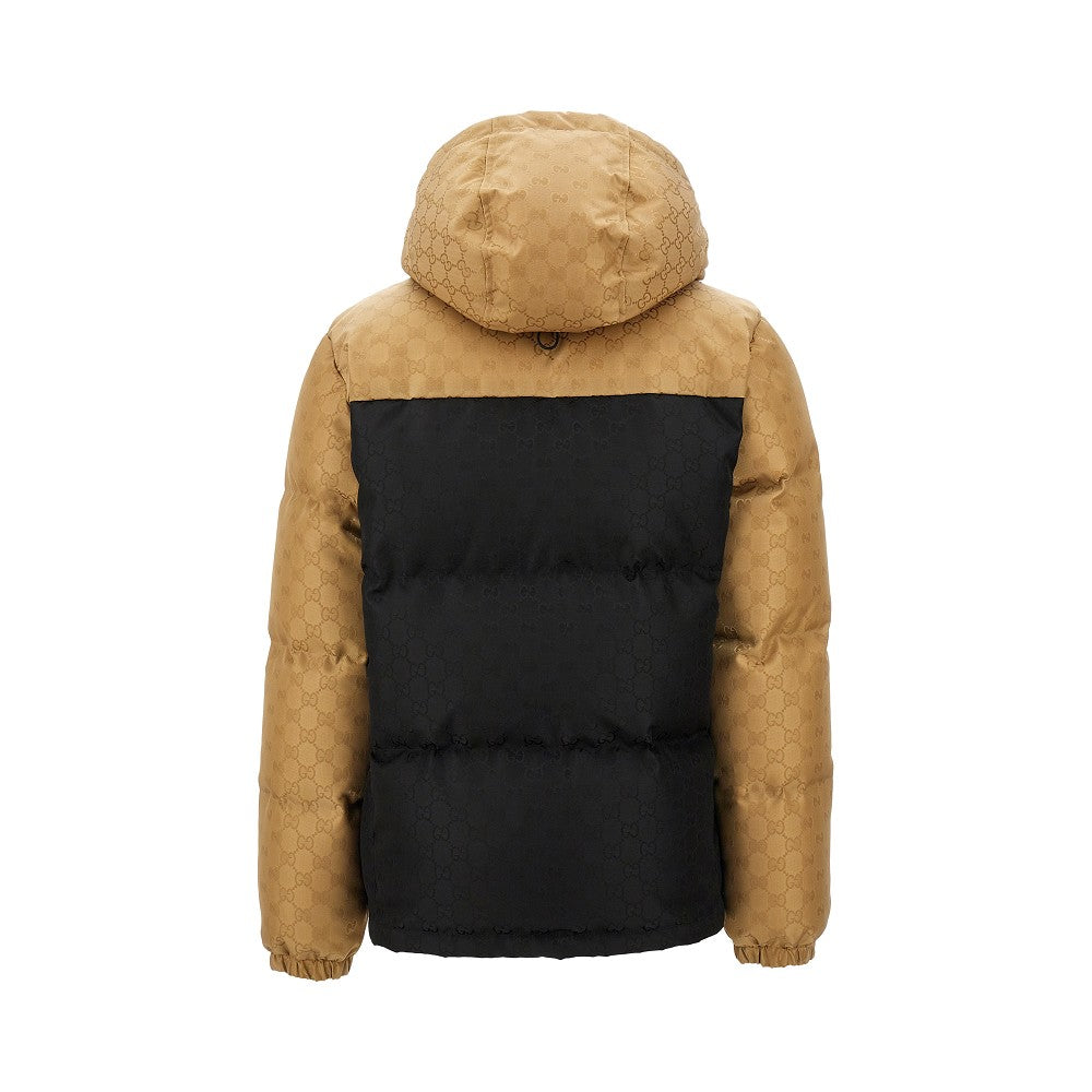 Piumino in nylon jacquard GG